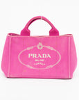 Prada Pink Canapa Logo Small Tote 