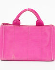 Prada Pink Canapa Logo Small Tote 