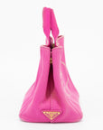 Prada Pink Canapa Logo Small Tote 