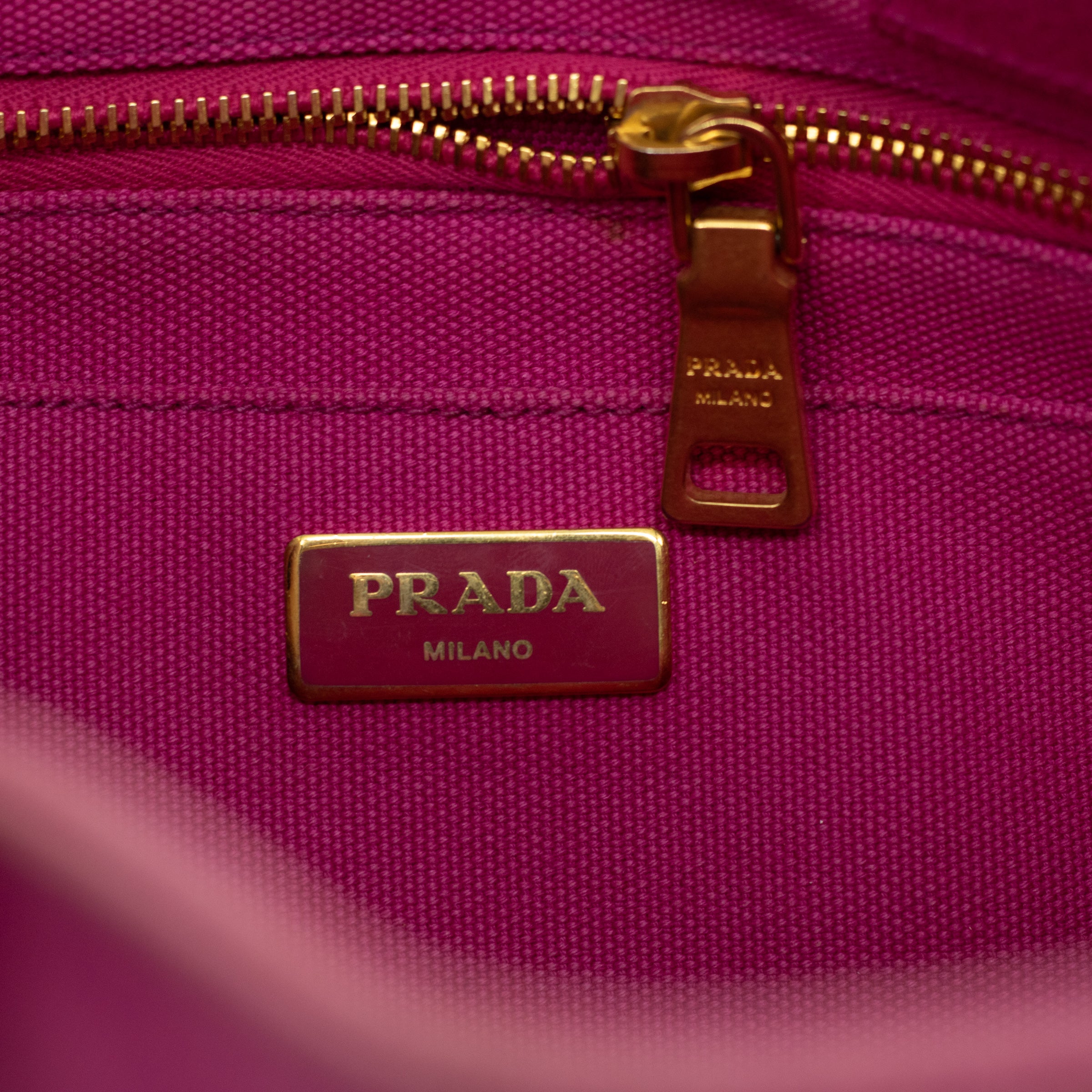 Prada Pink Canapa Logo Small Tote 