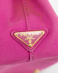 Prada Pink Canapa Logo Small Tote 