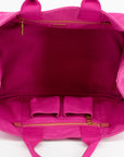 Prada Pink Canapa Logo Large Tote  