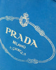 Prada Blue Canapa Logo Handle Tote