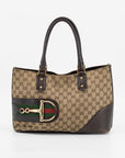 Gucci GG Canvas/Leather Hasler Horsebit Tote Bag