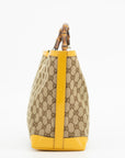 Gucci GG Canvas Bamboo Handle Brown/Yellow Tote Bag