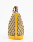 Gucci GG Canvas Bamboo Handle Brown/Yellow Tote Bag