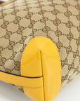 Gucci GG Canvas Bamboo Handle Brown/Yellow Tote Bag