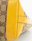 Gucci GG Canvas Bamboo Handle Brown/Yellow Tote Bag