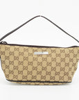 Gucci GG Canvas Brown Boat Pochette Bag