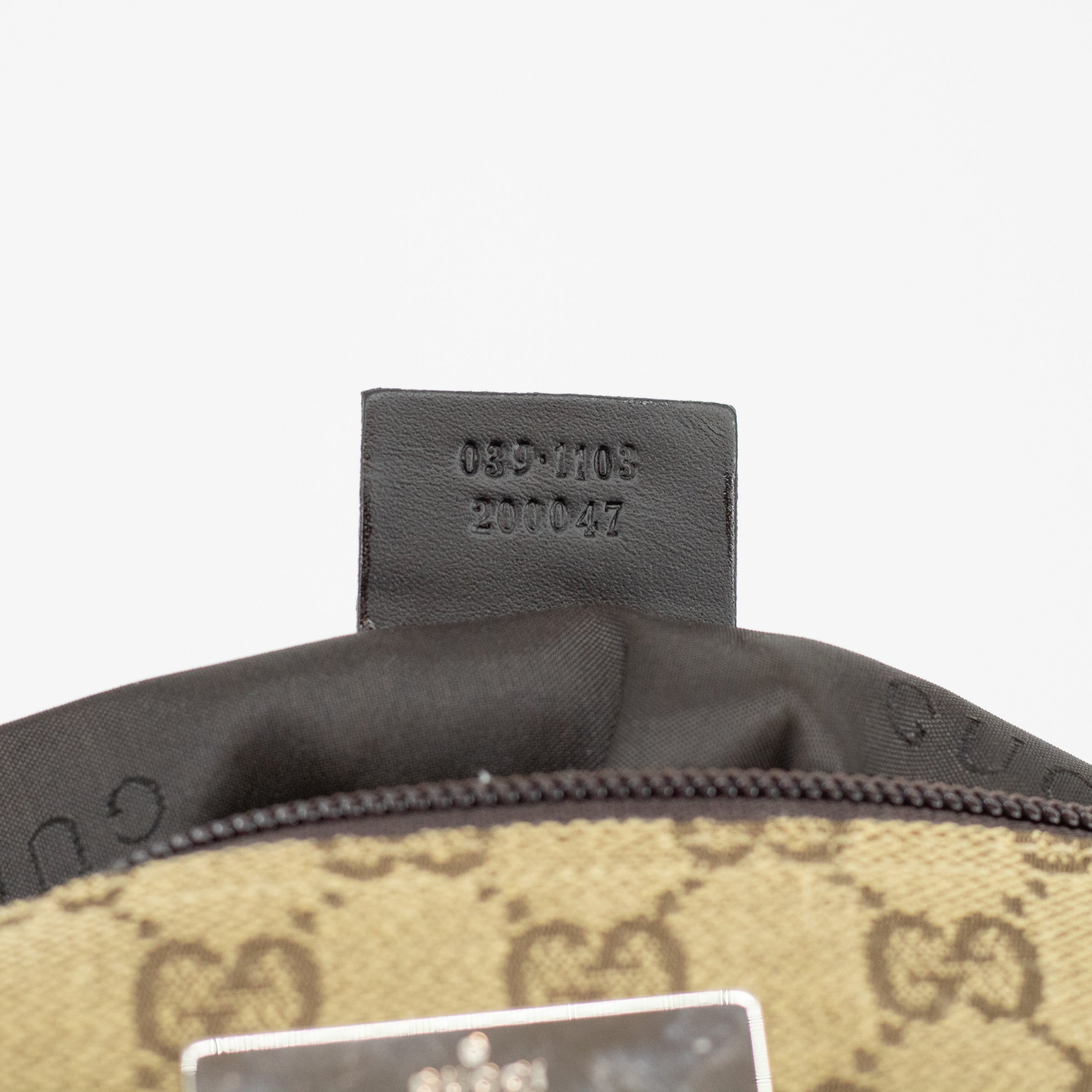 Gucci GG Canvas Brown Boat Pochette Bag