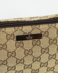 Gucci GG Canvas Boat Pochette Brown 