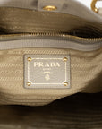 Prada Grey Leather 2Way Shopping Bag