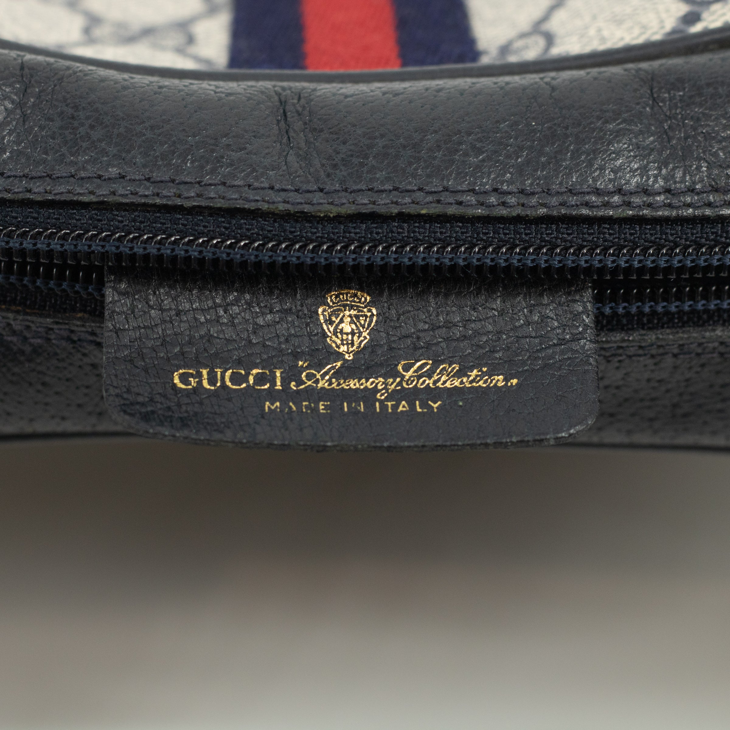 Gucci GG Navy Coated Canvas/Leather Supreme Shoulder Bag