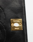 Chanel Black Lambskin Single Flap Gold Hardware Turn Lock Shoulder Bag 