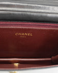 Chanel Black Lambskin Single Flap Gold Hardware Turn Lock Shoulder Bag 