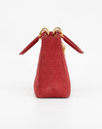 Christian Dior Red Cotton Lady Dior Handbag