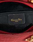 Christian Dior Red Cotton Lady Dior Handbag