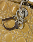 Christian Dior Brown Patent Lady Dior Handbag