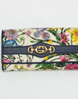 Gucci Multicolor Horsebit Interlocking G Canvas Floral Long Wallet