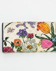 Gucci Multicolor Horsebit Interlocking G Canvas Floral Long Wallet