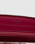 Chanel Pink Patent Leather Quilted Zippy Wallet 