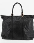 Gucci GG Leather Black Sima Tote Bag