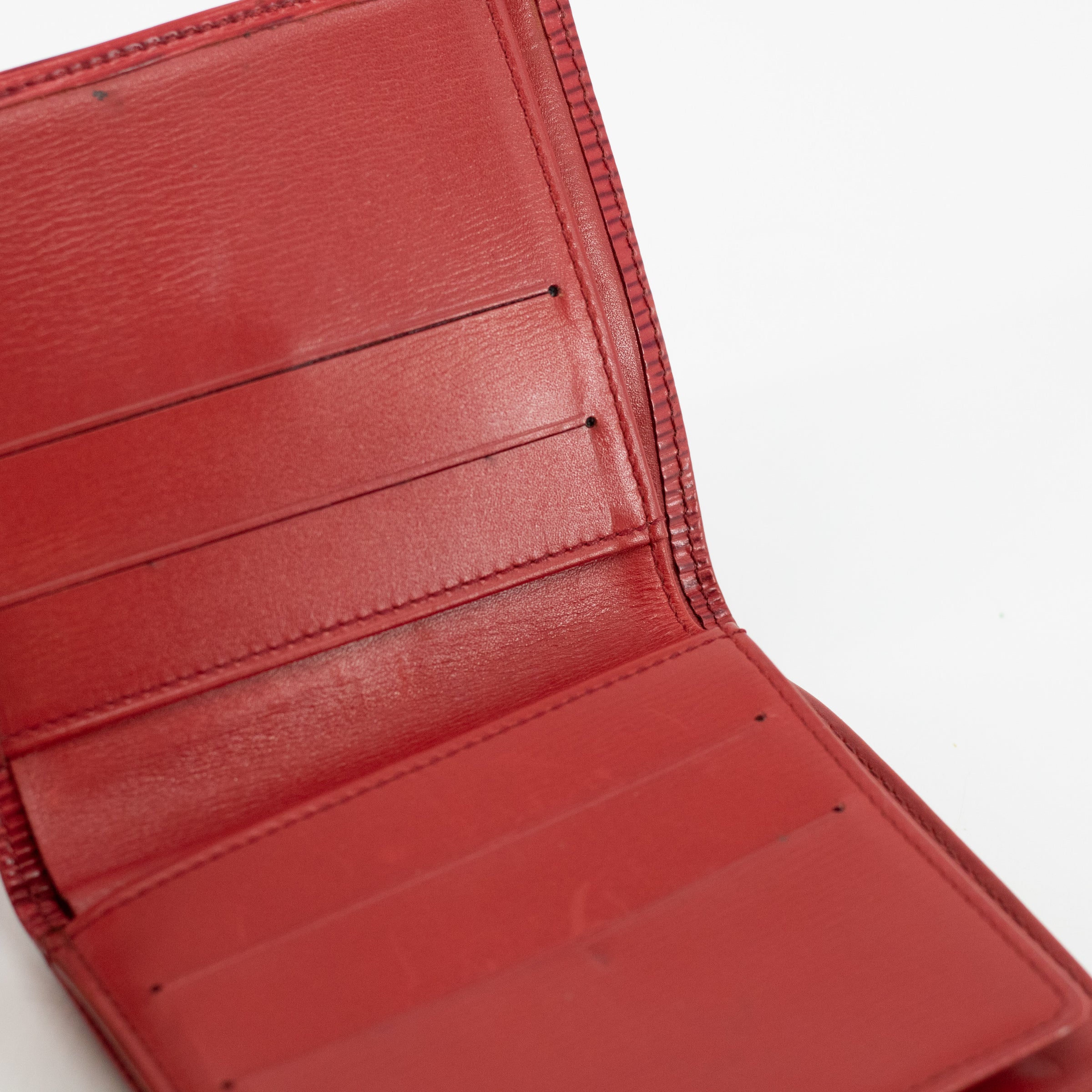 Louis Vuitton Red Epi Compact Wallet 