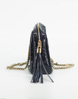 Gucci Navy Patent Leather Soho Chain Shoulder Bag