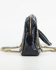 Gucci Navy Patent Leather Soho Chain Shoulder Bag