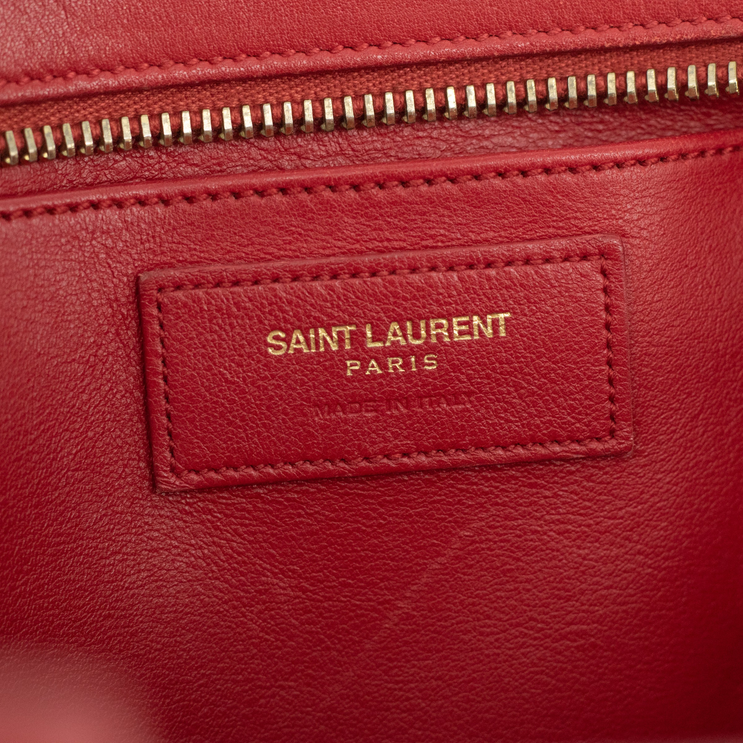 YSL Red Cabas Leather 2WAY Crossbody 