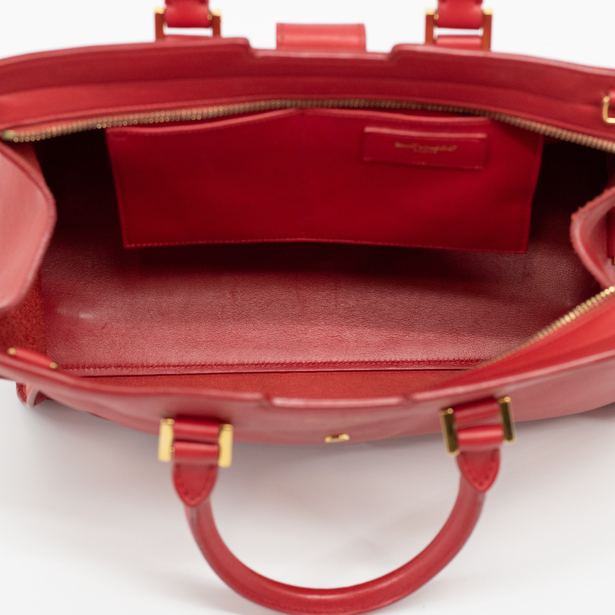 YSL Red Cabas Leather 2WAY Crossbody 