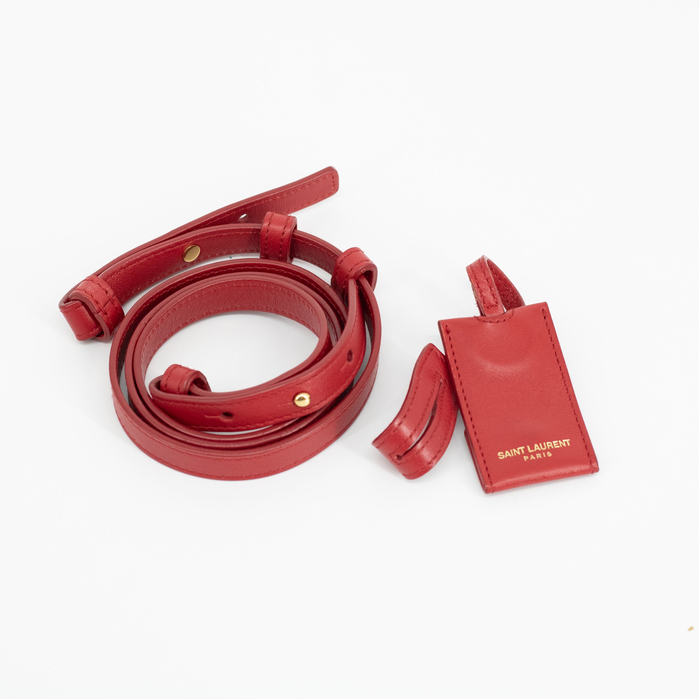 YSL Red Cabas Leather 2WAY Crossbody 