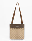 Gucci Brown GG Canvas x Leather Crossbody Bag 