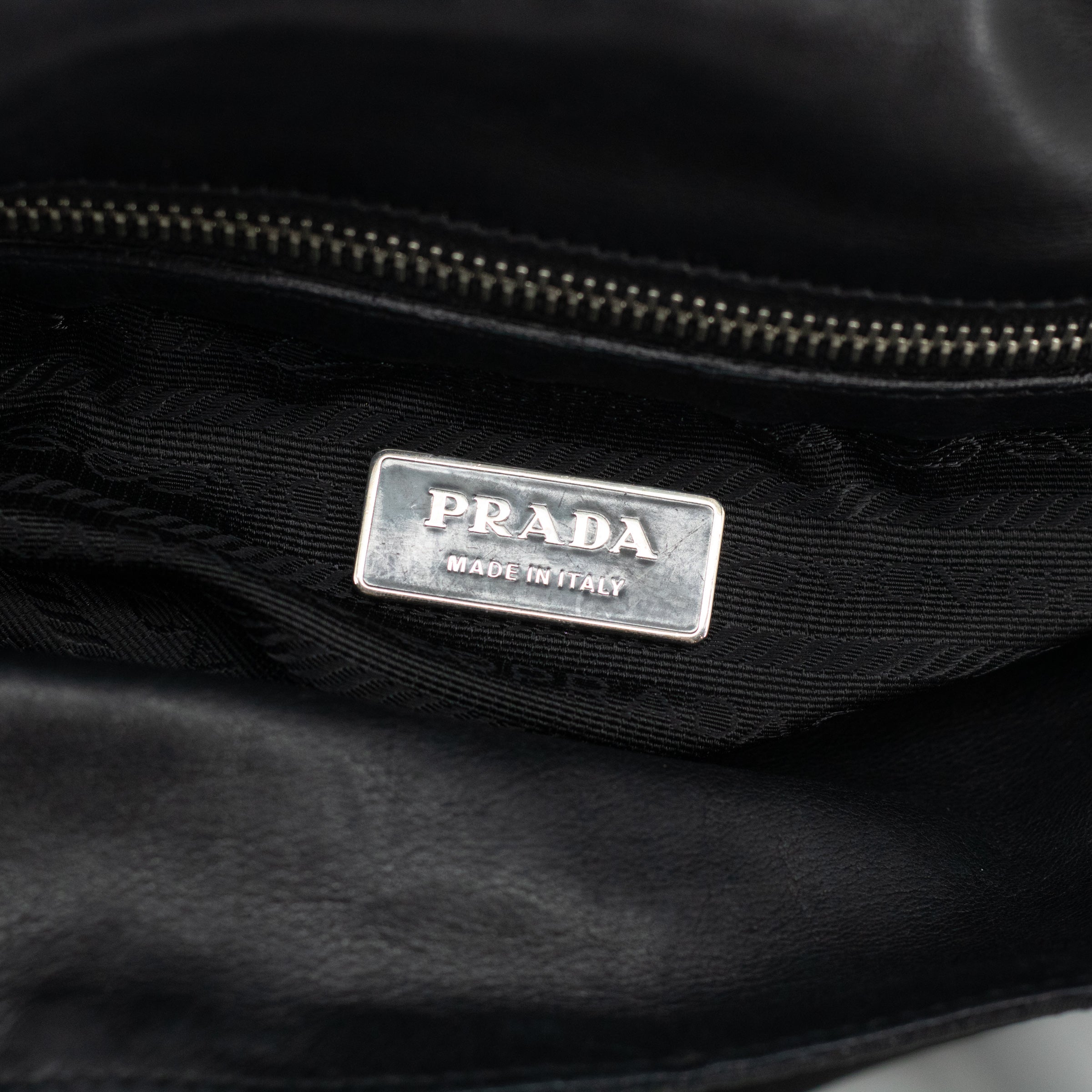 Prada Black Tessuto Nylon x Leather Tote Bag 