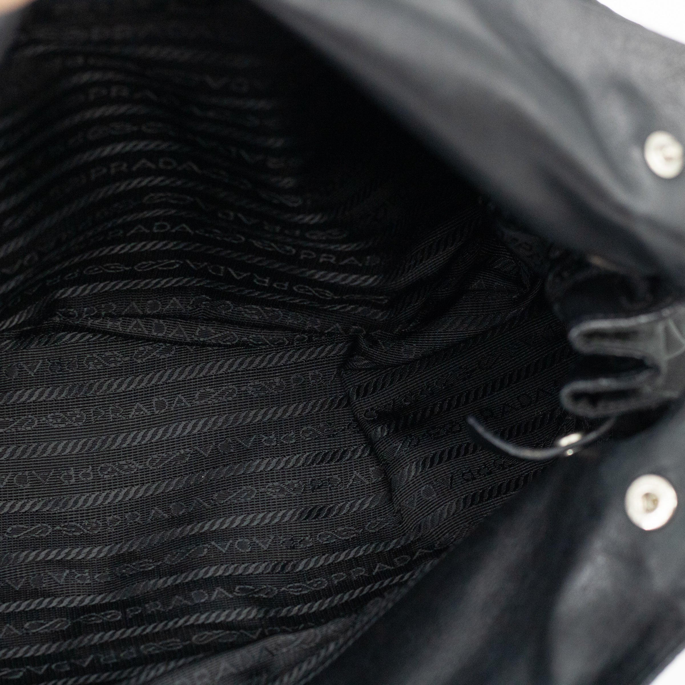 Prada Black Tessuto Nylon x Leather Tote Bag 