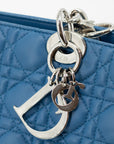 Christian Dior Lambskin Cannage Lady Dior Blue