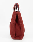 Hermes Red Toile Fourre-Tout MM Canvas Tote Bag