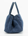 Prada Denim Large Canapa Logo Tote Bag