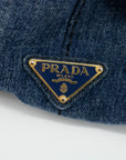 Prada Denim Large Canapa Logo Tote Bag