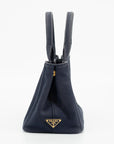 Prada Navy Canapa Logo 2Way Tote