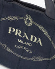 Prada Navy Canapa Logo 2Way Tote