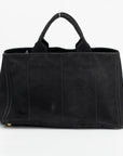 Prada Black Large Canapa Logo Tote Bag w/ Strap