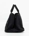 Prada Black Large Canapa Logo Tote Bag w/ Strap