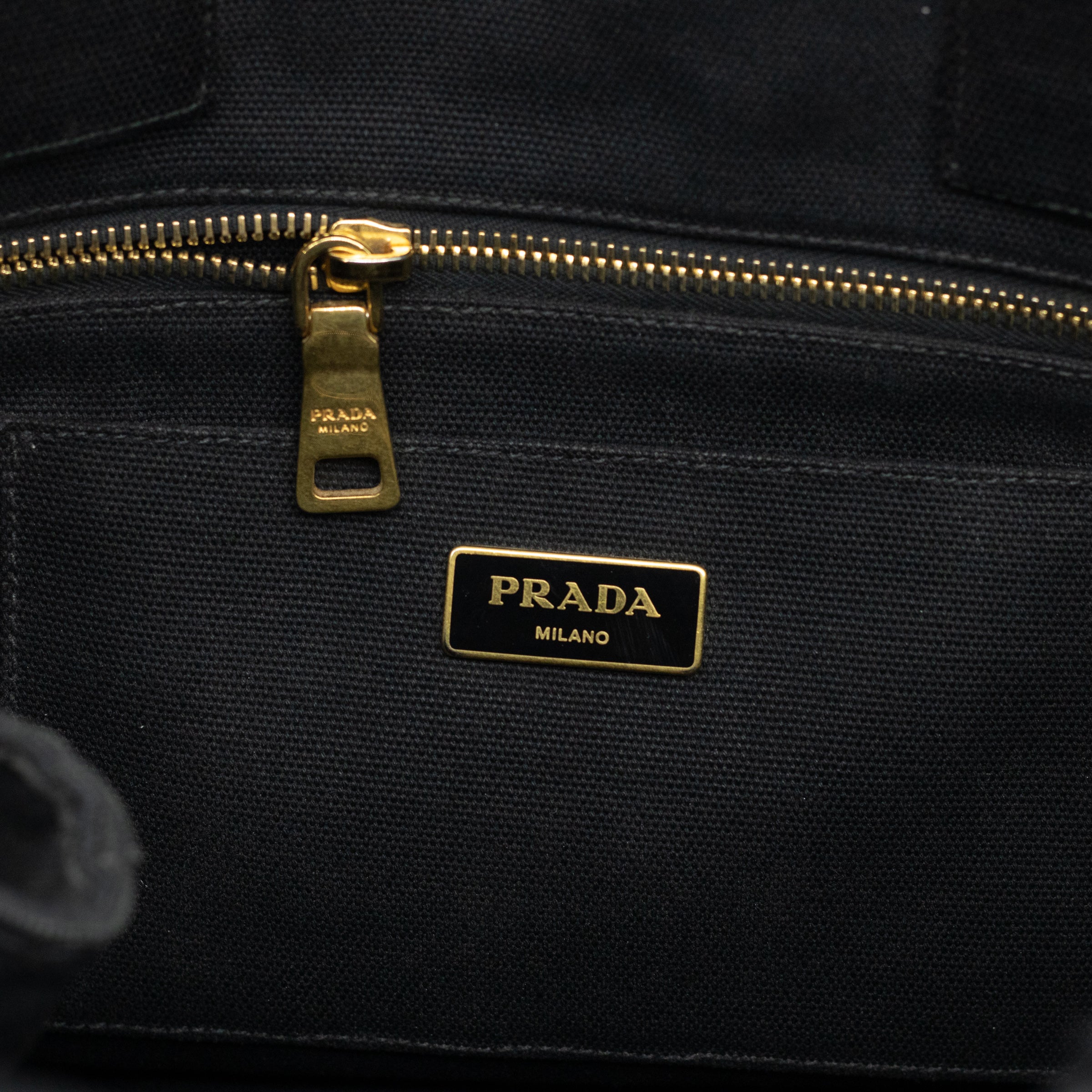 Prada Black Large Canapa Logo Tote Bag w/ Strap