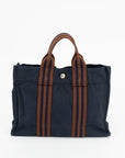 Hermes Navy Toile Fourre-Tout PM Canvas Tote Bag 