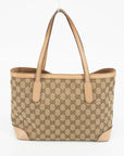 Gucci Pink & Gold GG Surpreme Canvas Stirrup Tote Bag 