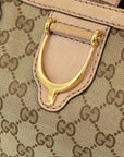 Gucci Pink & Gold GG Surpreme Canvas Stirrup Tote Bag 