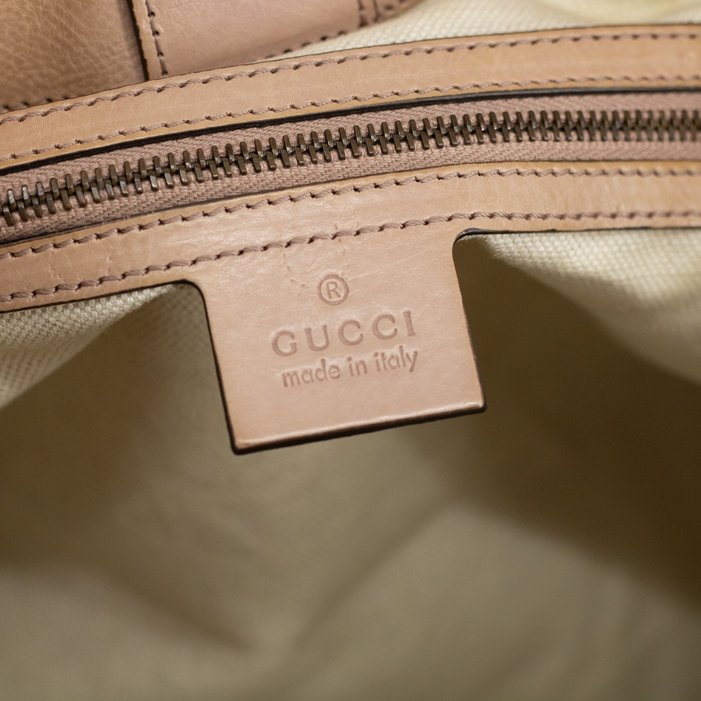 Gucci Pink &amp; Gold GG Surpreme Canvas Stirrup Tote Bag 