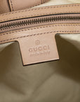 Gucci Pink & Gold GG Surpreme Canvas Stirrup Tote Bag 