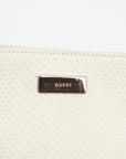 Gucci Ivory Lizard Embossed Leather Shoulder Bag 